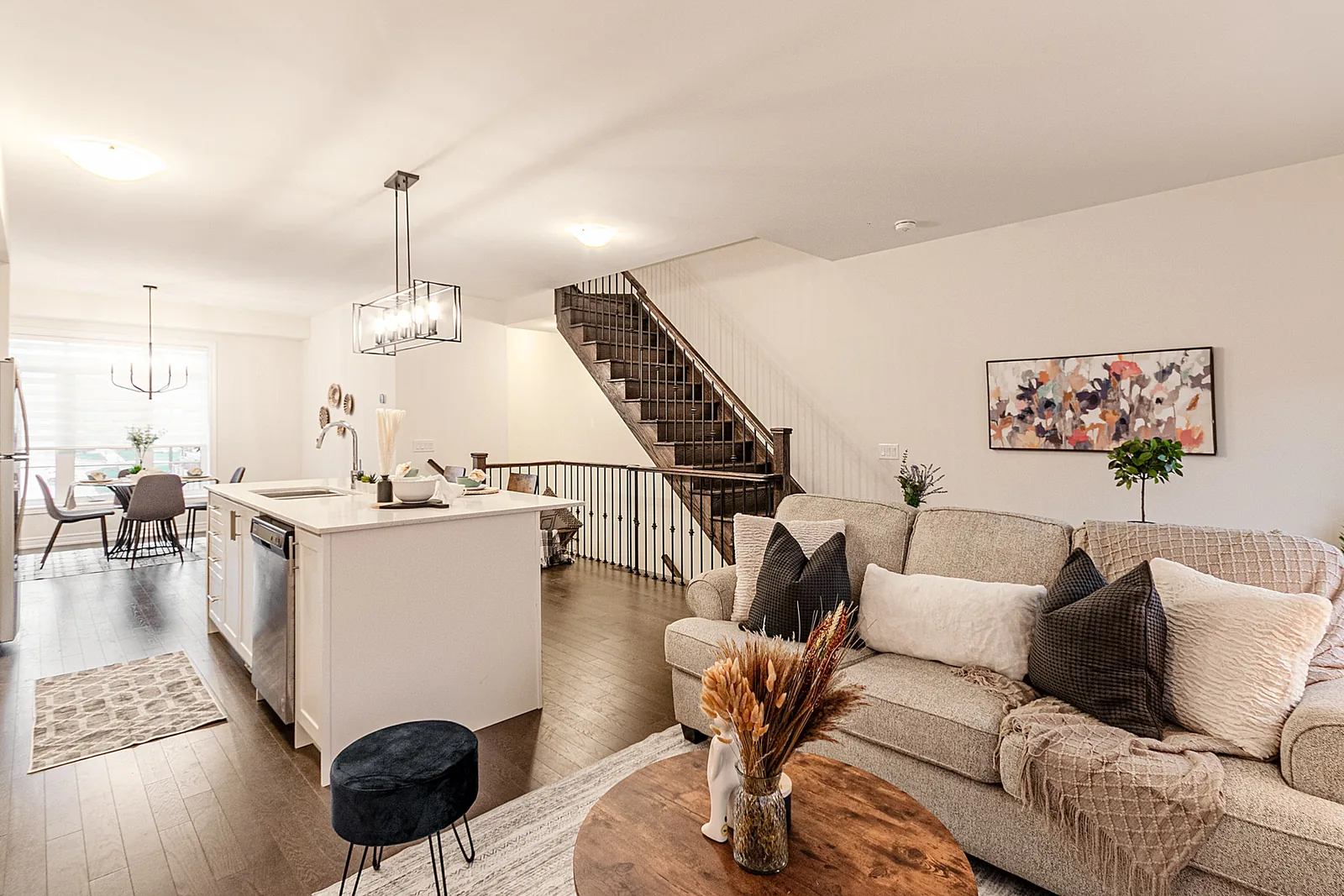 Bright open-concept real estate interior